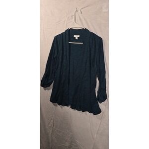 Charter Club Turquoise Teal Blue Long Sleeve Cardigan Sweater Rayon/Nylon Size S